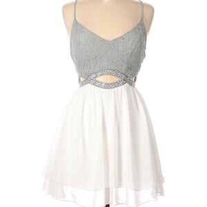 Speechless Brand NWT White Spaghetti Strap Mini Fit & Flare Party Dress 7 Bridal